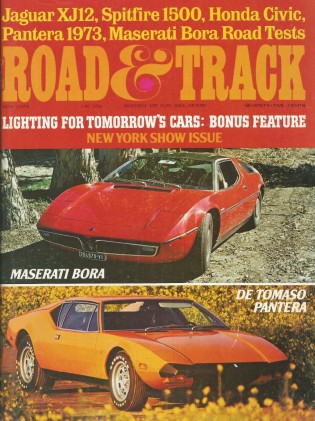 ROAD & TRACK 1973 MAY - PANTERA, BORA, SPITFIRE, VEE